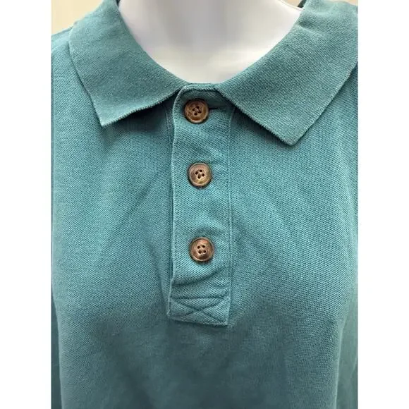 Duluth Trading Men’s 3XL Polo Shirt Long Sleeves Green teal button big work - Picture 3 of 3